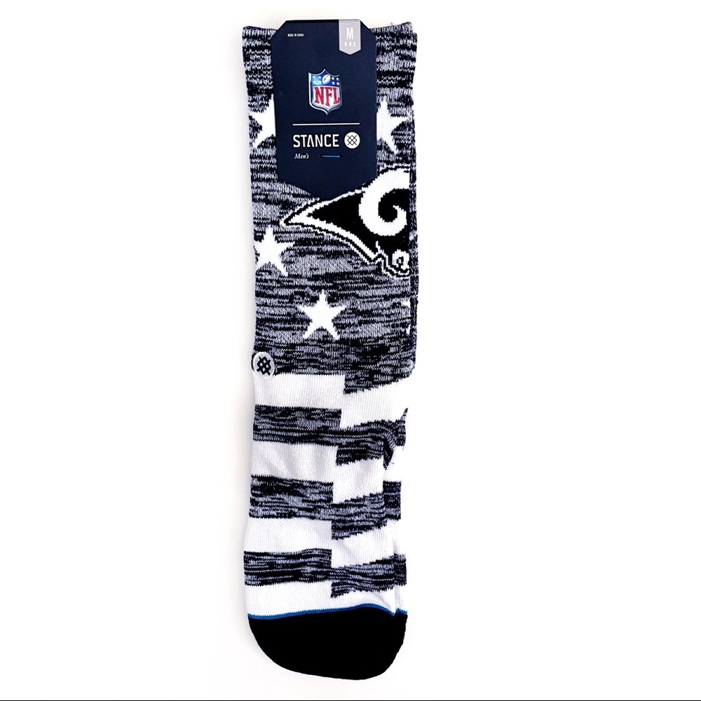 Stance Los Angeles LA Rams Banner Crew Socks Medium Mens Womens NFL Fan Gift